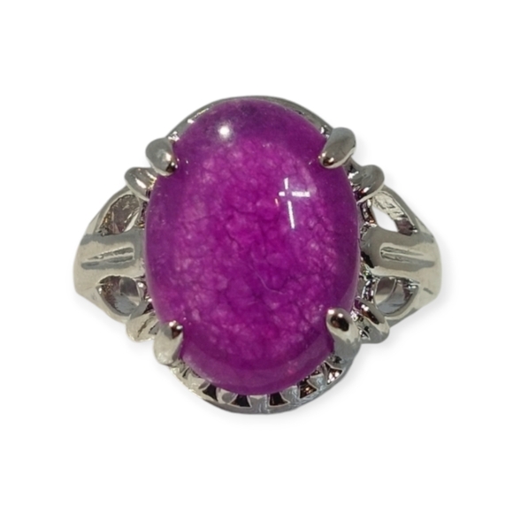 2 For $30 Sale Fashion Jewelry Ring Size 6 Crystal Purple Gemstone Silver Plated - Picture 1 of 9